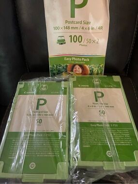 2-Canon SELPHY Easy Photo Packs Postcard Size Photo Paper & Ink Pack